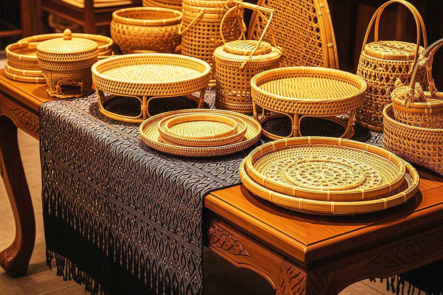 بافتهای حصیری تایلندی